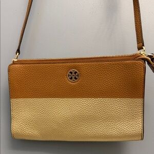 Tory Burch Two-Tone brown and gold Perry  Crossbody Bag- convertible